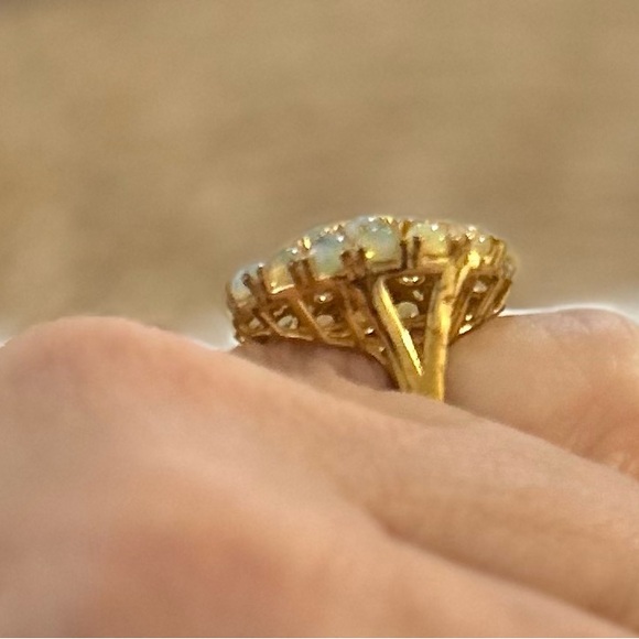 NWT JTV MULTICOLOR ETHIOPIAN OPAL RING 14K over Sterling Silver Size 7 - Picture 3 of 6